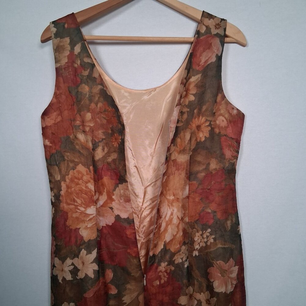 Vintage 90s Virgo II Slip Dress Size 12 Cabbage Rose Evening Party Sleeveless - Picture 12 of 16